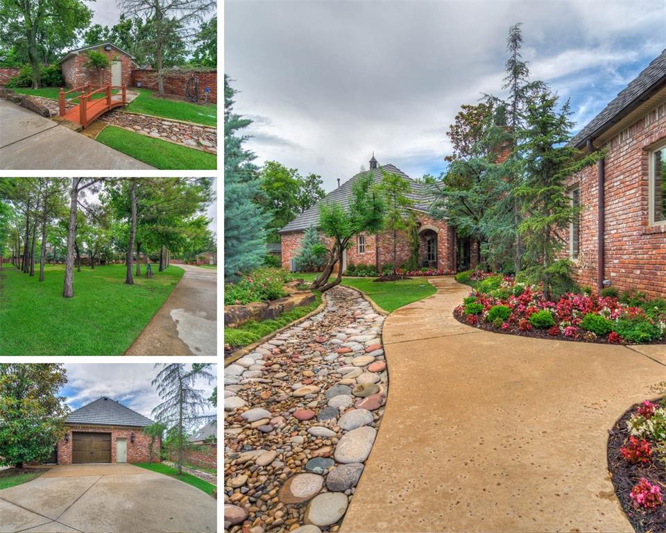 Tessa Hood Realtor – Estate grounds with bridge and detached garage at 1705 Maple Dr, Blanchard Oklahoma