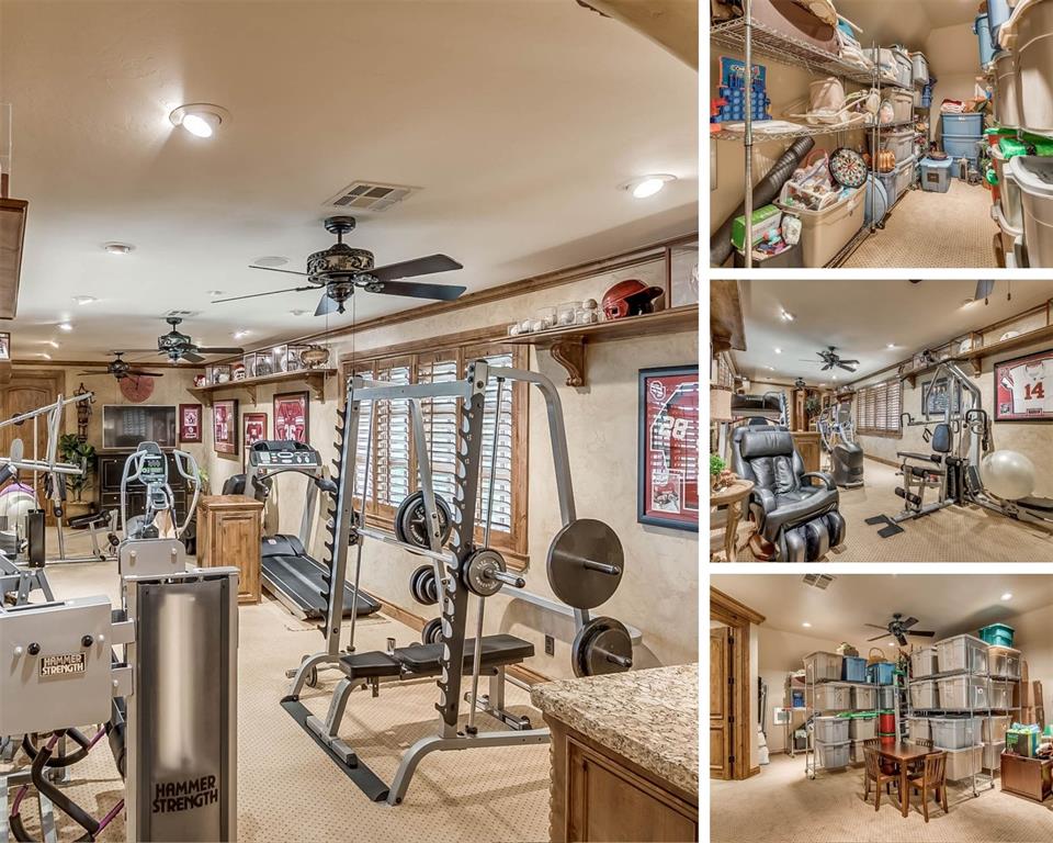 Tessa Hood Realtor – Private home gym and storage at 1705 Maple Dr, Blanchard Oklahoma