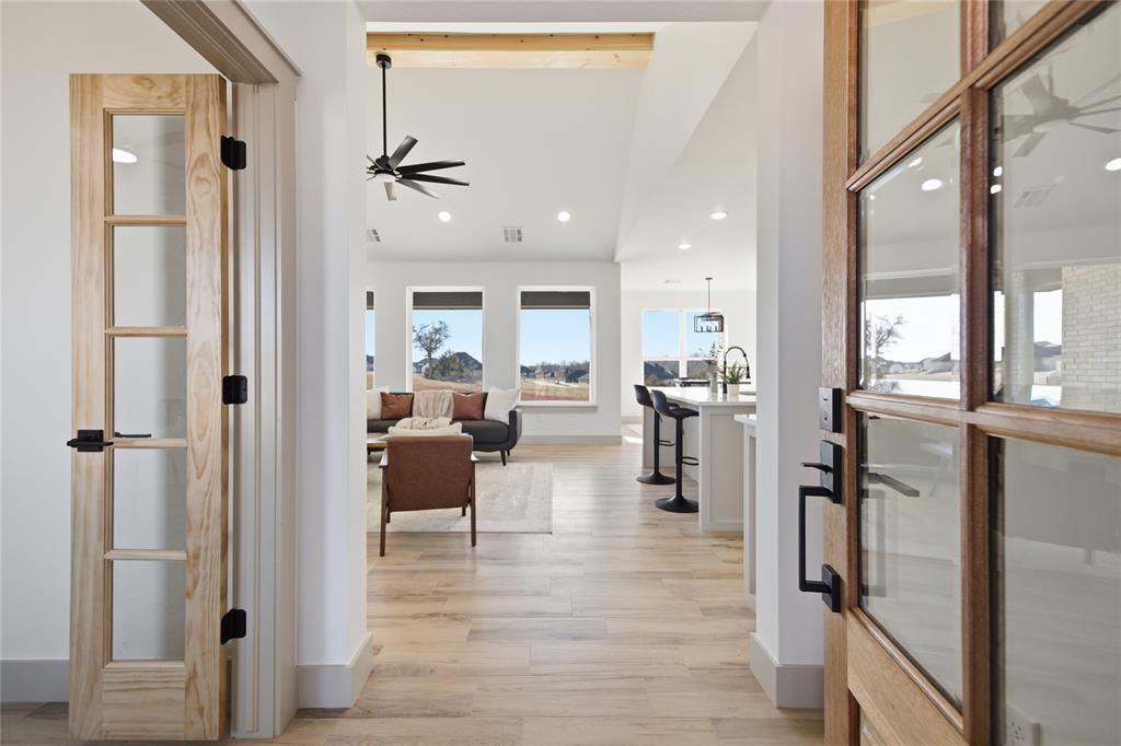 Tessa Hood Realtor – Entry foyer with French glass doors at 2439 Wind River Cir, Blanchard Oklahoma